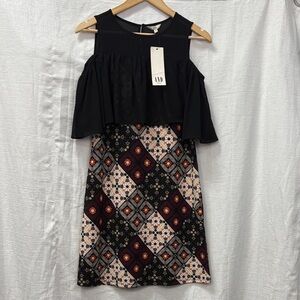 AND Black Geometric Print Sleeveless Dress, Size 10, New with tags